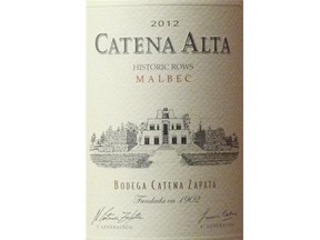 Catena Alta Malbec Historic Rows 2012, Mendoza, Argentina, $49.95