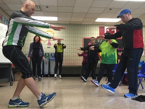 Physiotherapist Dan Sivertson of Pure Form Physio in Langley dropped by W.C. Blair Rec Centre on Saturday morning to talk about injury prevention, proper technique and healthy lifestyles. He also demonstrated warm-up, cool down and flexibility exercises.