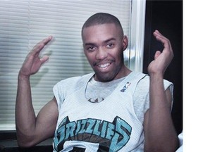 Darrick Martin, Grizzlies point guard, gestures during an interview Thursday at the Richmond practice facility.