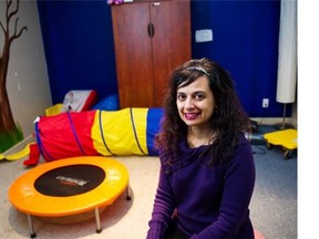 Deena Kotak, principal of the Alderwood Family Development Centre, poses for a photo in the sensory room. Alderwood is home to the most severely emotionally disturbed children in Vancouver and it needs equipment for the sensory room to help these children deal with emotional trauma.