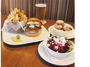 Dine Out Vancouver $20 menu at Romer’s includes Organic Beet Salad, Righteous Rib Burger and Famous Drunken’ Donuts.