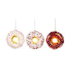 Fun doughnut Christmas tree ornaments by Belgian company Goodwill at Vancouver’s Goodge Place.