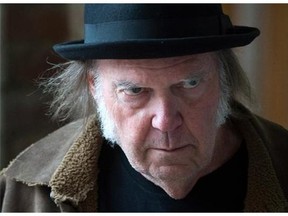 Canadian musician Neil Young arrives at a news conference in Vancouver, B.C., on Monday, November 23, 2015 for the Canadian launch of his PonoPlayer portable music player and the PonoMusic music download service. THE CANADIAN PRESS/Darryl Dyck