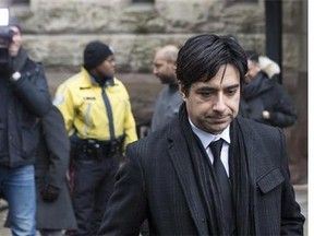 Former CBC radio host Jian Ghomeshi leaves a Toronto courthouse following day six of his trial on Tuesday, Feb. 9, 2016. THE CANADIAN PRESS/Chris Young