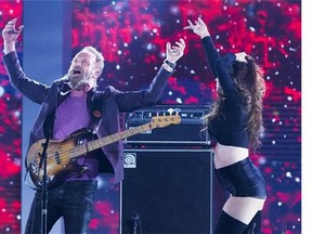 Sting performs during the half time show at the NBA All-Star Game in Toronto on Sunday, February 14, 2016. THE CANADIAN PRESS/Mark Blinch