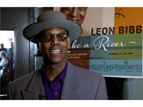 Leon Bibb's son Eric Bibb attends his father's memorial at the Arts Club Theatre.