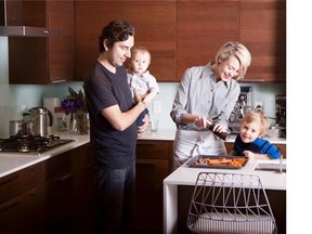 From left: George Vergette, Xavier, Shannon Heth-Vergette and Mauritz pictured in their family home.  (Image credit: FLDWRK)