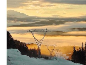 B.C. Hydro transmission towers in the northwest part of the province.