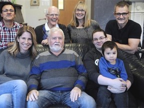 Gracepoint Community Church plans to sponsor a family of refugees, who are in a camp but are originally from Iraq. Some of the key people involved in planning for the family are (back row, from left) Steve Bains, John Howat, Lois Waterton and Cecil Rastcand (front row, from left), Deb Mitchell, Ernie Isaac and Tamara Raison with Matthew.