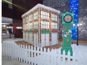 A huge gingerbread replica of Gastown is the lobby centerpiece at the Hyatt Regency Vancouver.