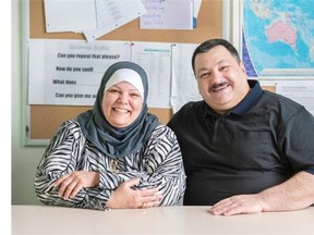 Iraqi refugees Zaenab Mahammed and her husband Ahmed Sadik at SUCCESS in Surrey.