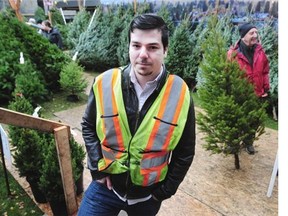 Ivery Castilloux at Aunt Leah’s tree lot in Vancouver, which raises funds for programs supporting foster children and teen moms.