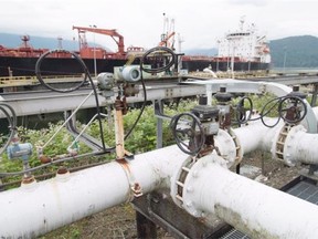 Kinder Morgan’s Trans Mountain Pipeline delivers bitumen to a loading dock in Burnaby.