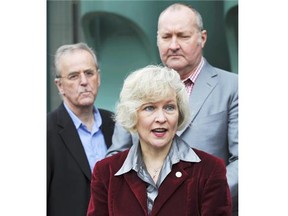 Lawyer Catherine Sas (centre) made international headlines in 2011 while representing actor Randy Quaid, pictured here along with his supporter, Terry David Mulligan.