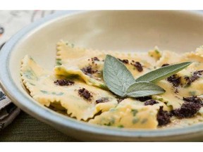 Randy Shore prepares Mario Batali’s Goat Cheese Ravioli from Molto Italiano.