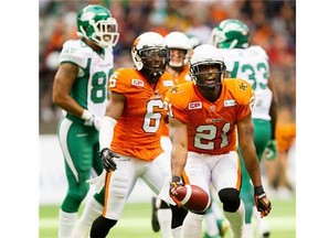 B.C. Lions defensive back Ryan Phillips (21) has five interceptions on the season, good for a tie for second-best in the CFL.