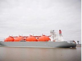 A liquefied natural gas tanker pulls in to the Cheniere terminal in Cameron Parish, La., in 2011, which has now been converted from an import to an export LNG terminal.