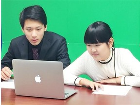 Local youths create content to put on the Chinese Village Club’s YouTube channel.