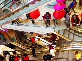 Many malls in the ethno-burbs of Toronto and Vancouver are part of the ethnic economies. Here, Aberdeen mall in Richmond, which concentrates on Asian consumers, is decked out for the Lunar New Year festivities.