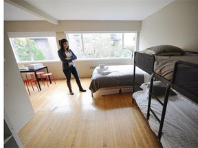 Many of the Syrian refugee families arriving in Vancouver have four children or more, making them difficult to house. The apartment seen here, being looked over by Westbank senior project manager Rhiannon Mabberley, is being used as transitional housing for refugees, but is not equipped to accommodate a large family.