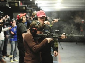 Members of the media attend a Force Options Familiarization Day presented by the Vancouver Police Department. The event demonstrated use of force, recognizing violent behaviour, and de-escalation techniques and included firearms instruction with police weaponry.