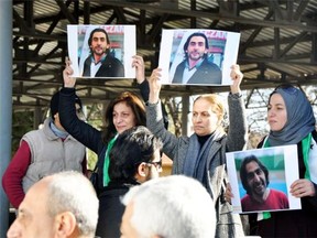 Mourners hold pictures of film maker Naji Jerf during his funeral. Naji Jerf, a Syrian activist who produced documentaries hostile to the Islamic State group, was assassinated in Turkey on Dec. 27, according to the group with which he worked, “Raqa is Being Slaughtered Silently”. RBSS is a group of citizen journalists who work to expose human rights abuses in Raqa, the northeastern city that ISIS uses as its de facto capital in Syria.