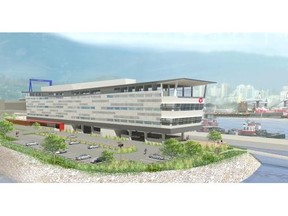 Artist rendering of new Seaspan offices to be built at the North Vancouver shipbuilding yard.