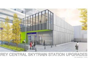 A rendering of planned upgrades and expansion to Surrey Central SkyTrain station. The transit hub hasn't seen any significant upgrades since it was built in 1994.
