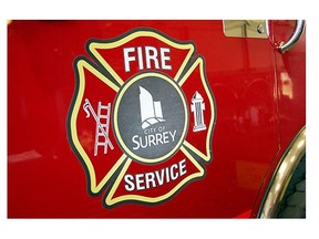 About 30 Surrey firefighters fought a three-alarm blaze at ABC Transmissions in Port Kells Thursday morning.