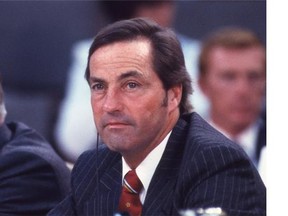 Former British Columbia premier Bill Bennett, shown in this 1982 file photo, known as an architect of financial restraint in the province, has died in his hometown of Kelowna at the age of 83.