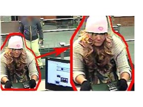 Police in Surrey say they have arrested a suspect after a man robbed a bank last month wearing an odd disguise.
