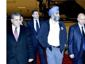 Defence Minister Harjit Sajjan arrives in northern Iraq.