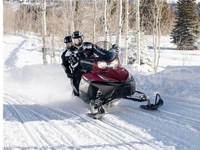 A file photo of snowmobilers