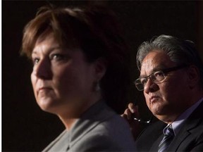 Grand Chief Edward John, right, and British Columbia Premier Christy Clark.