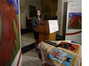Justice Minister Jody Wilson-Raybould speaks at a news conference on Parliament Hill in Ottawa on Tuesday, Dec. 8, 2015 regarding missing and murdered indigenous women and girls.