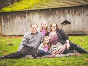 Kim Turkington (right) with Ella (front) and Cassidy in the back. Rob Turkington, her husband, is at left.