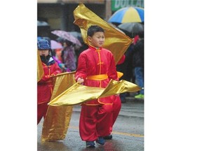 Participants in the 43rd Chinese New Year Parade through Chinatown in Vancouver, BC., February 14, 2016.  Thoudands lined the streets to celebrate The Year of the Monkey in the Chinese Lunar calendar which began on Monday February 8th in 2016.