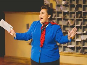 Patricia Cano in The (Post) Mistress at Gordon Tootoosis Nikaniwin Theatre. The Arts Club production runs Feb. 4-28.