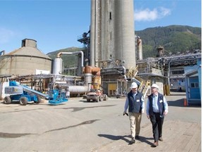 In Port Alice, which seen residential values drop by nearly 20 per cent over two years, the local economy was devastated earlier this year by the temporary closure of the Neucel Specialty Cellulose pulp mill, above, which has no firm plans to reopen.