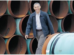 File: When President Barack Obama visited the TransCanada Stillwater Pipe Yard in Cushing, Okla.