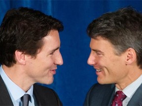 Prime Minister Justin Trudeau and Vancouver Mayor Gregor Robertson at Vancouver city hall on Dec. 17, 2015.