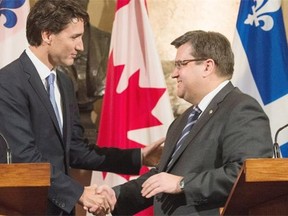 Prime Minister Justin Trudeau with Montreal Mayor Denis Coderre earlier this week.