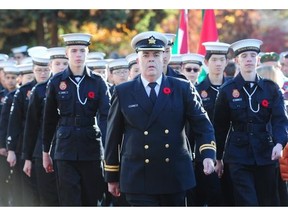 Remembrance Day services held at the Victoria Park Cenotaph in North Vancouver, BC., November 11, 2015.