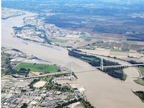 Rendering of the $3,499.7 million (precisely!) proposal for a bridge to replace the George Massey Tunnel.