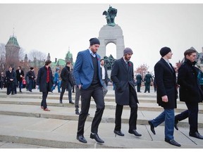 The schedule has taken Canucks players — including from left, Jacob Markstrom, Ryan Miller, Alex Burrows and Adam Cracknell seen here in Ottawa in November — all over North America this year. (Jeff Vinnick photo, Vancouver Canucks)