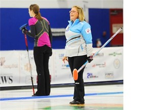 BS Scotties provincial women’s curling championships at Golden Ears Winter Club Thursday, January 22, 2015. Pictured is Kelowna Curling Club skip Kelly Scott.