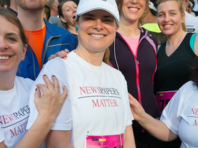 Sun reporters Kelly Sinoski, Tiffany Crawford and Kim Bolan wore Newspapers Matter shirts in 2015 Sun Run