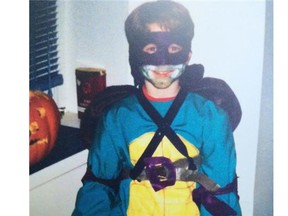 A seven-year-old Dan Mangan dressed up as Donatello from Teenage Mutant Ninja Turtles in 1990.