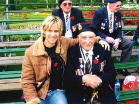 Singer Trevor Guthrie, of North Vancouver, shared a cry with veteran Murray Quattrocch, who is now dead, during 2005 celebrations of the liberation of Holland.