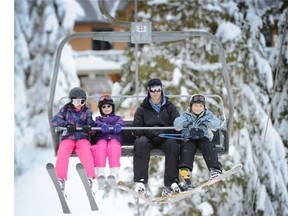 Skiers and snowboarders take to Cypress Mountain in West Vancouver on January 3, 2016.